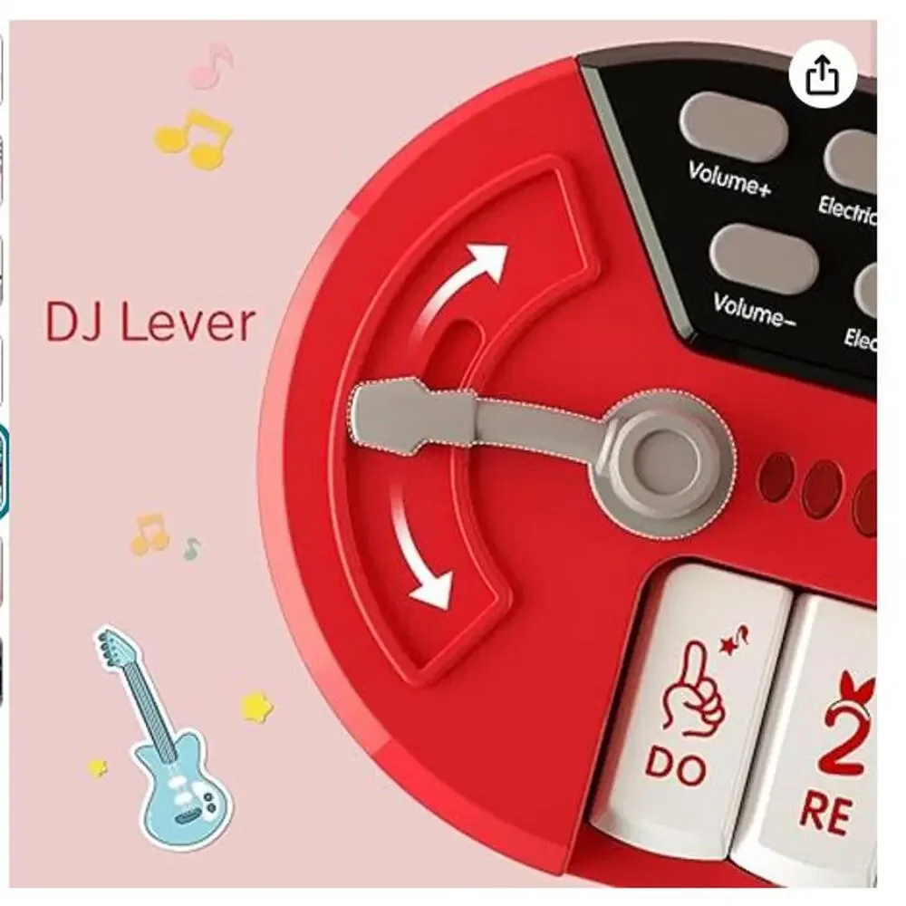 DJ Mixer Piano Toy - Piano Musical Instrument with Microphone